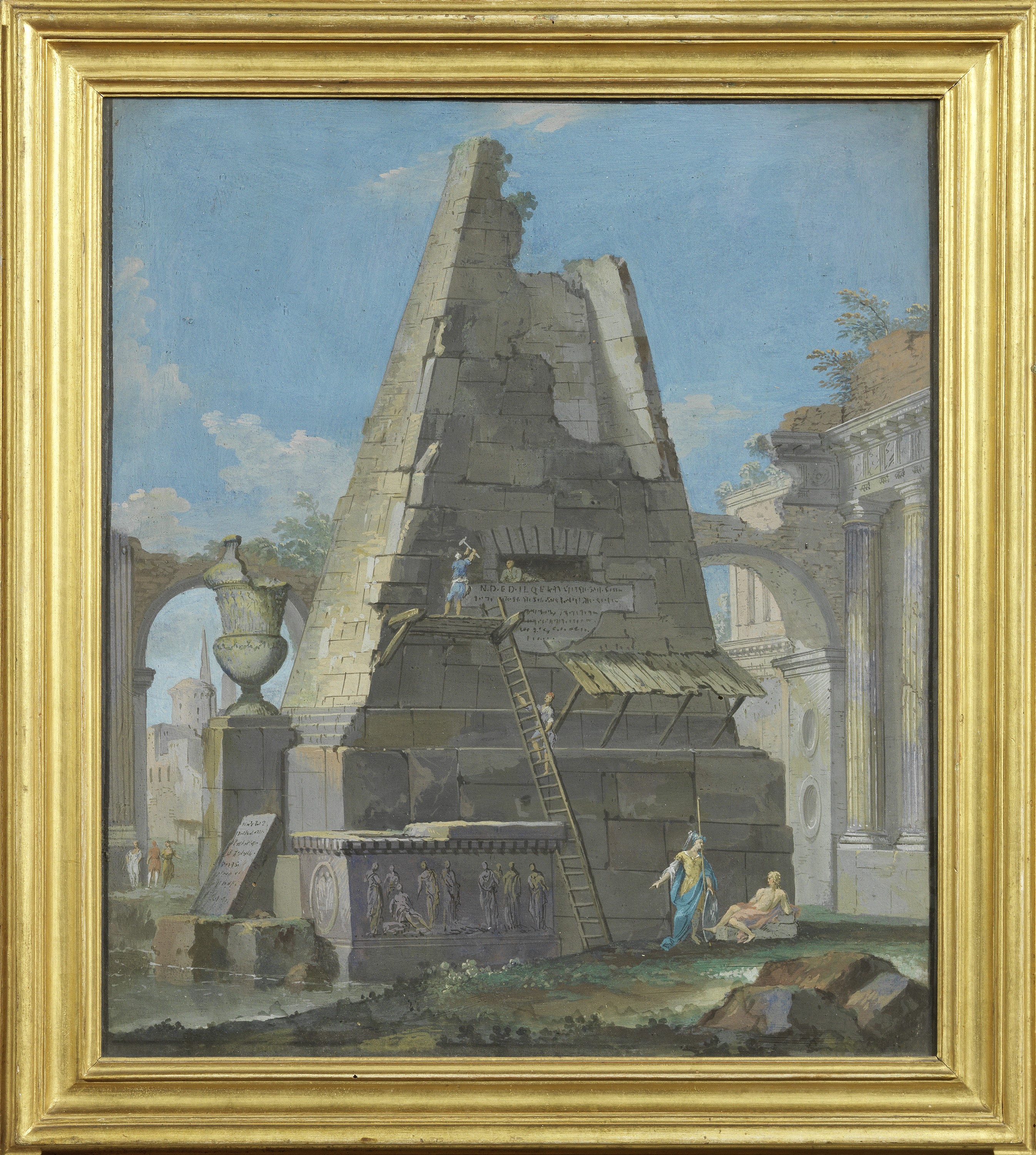 Pietro Paltronieri, il Mirandolese (attr. A) - «paesaggio con Rovine, Fontana e Figure» e «paesag...