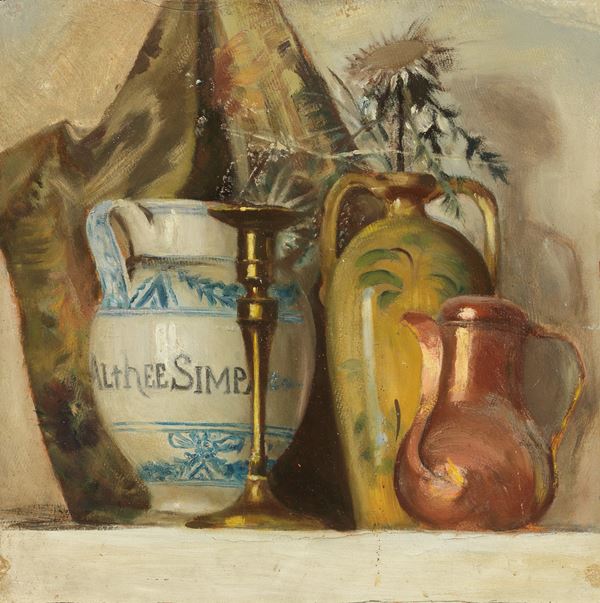 Luigi Cima : Natura morta  (anni Trenta)  - Olio su cartone - Auction XIX and XX Century Paintings and Sculptures - Casa d'aste Farsettiarte