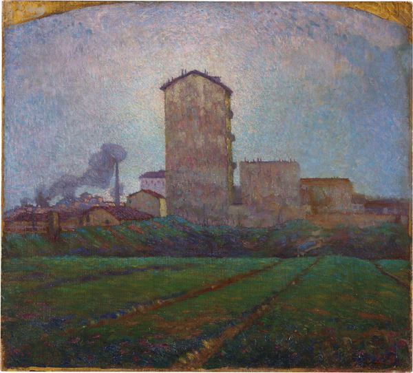 Carlo Erba : Le prime case della città  ((1910-11))  - Olio su tela - Auction XIX and XX Century Paintings and Sculptures - Casa d'aste Farsettiarte