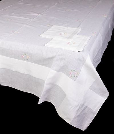 Tovaglia Rettangolare in Lino Bianco