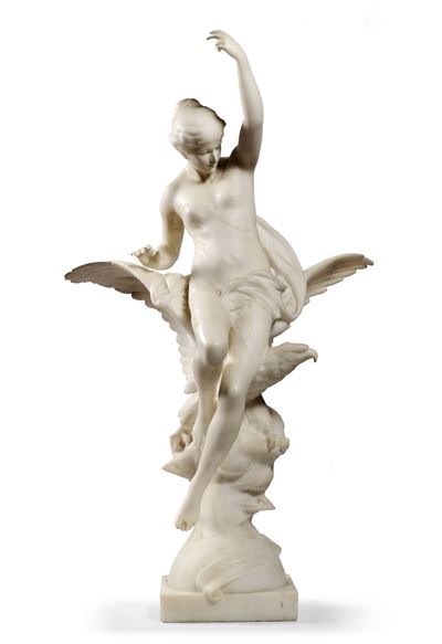 Des Mystérieuses profondeurs elle apporte à l'homme l'étincelle divine, scultura in marmo