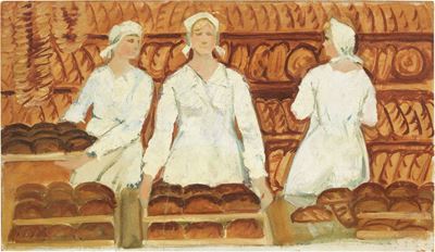 Dejneka, Nella fabbrica del pane