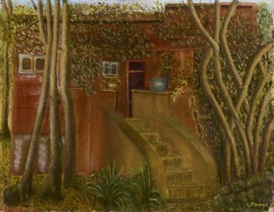 Paesaggio, olio su cartone telato