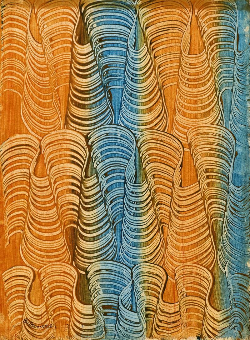 Sándor Bortnyik - Senza titolo, acquerello su carta (1926)