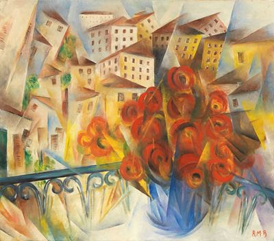 Paesaggio e Vaso di Fiori