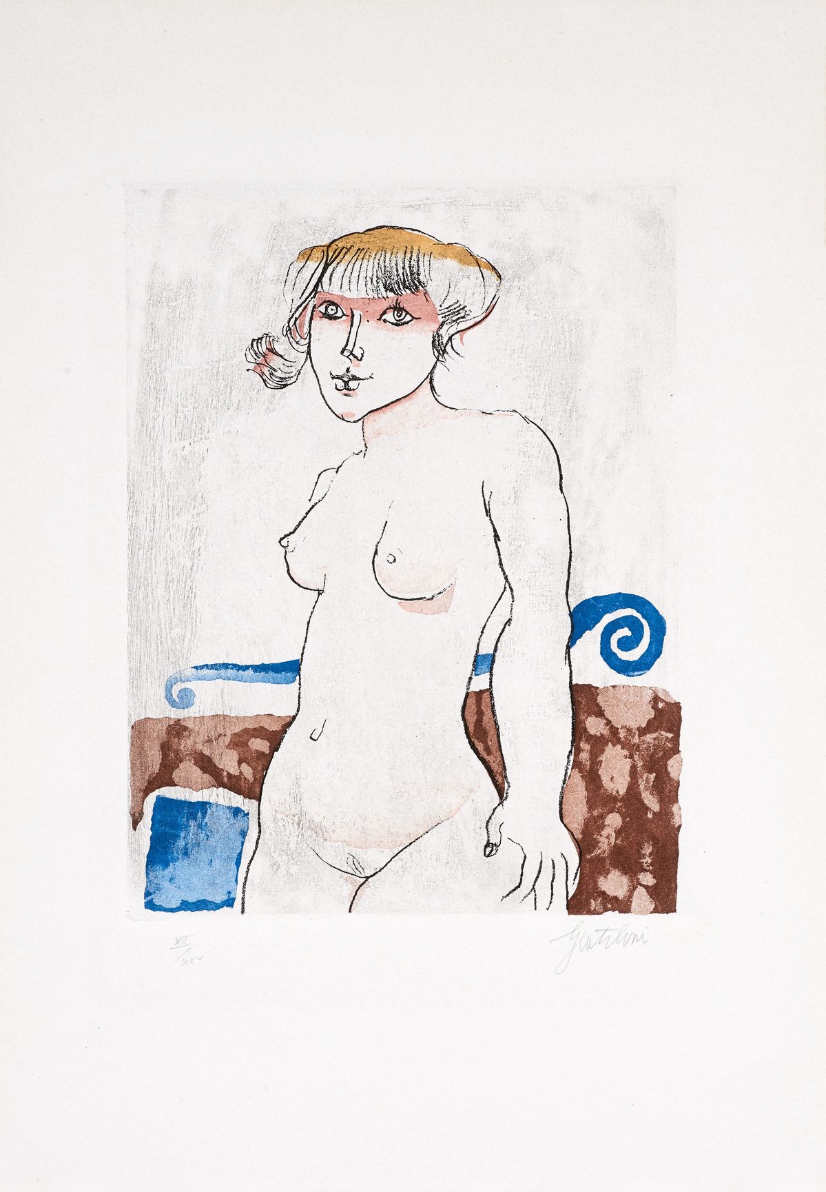 Franco Gentilini - Due Grafiche a Soggetto «nudo Femminile»