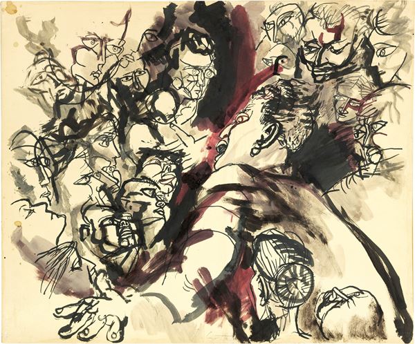 Renato Guttuso - Bozzetto per «Comizio»