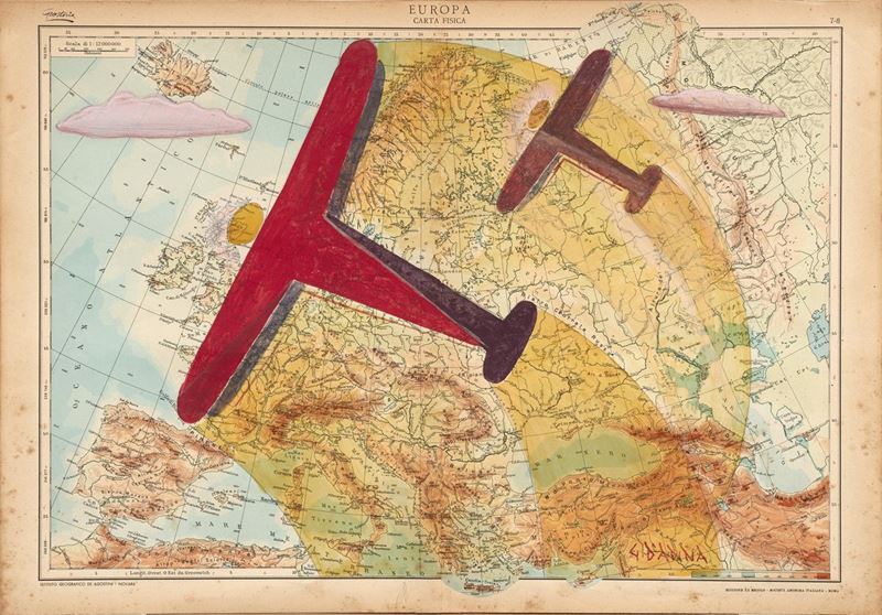 Giulio D'anna - Aerei Caproni in Volo Sull'europa