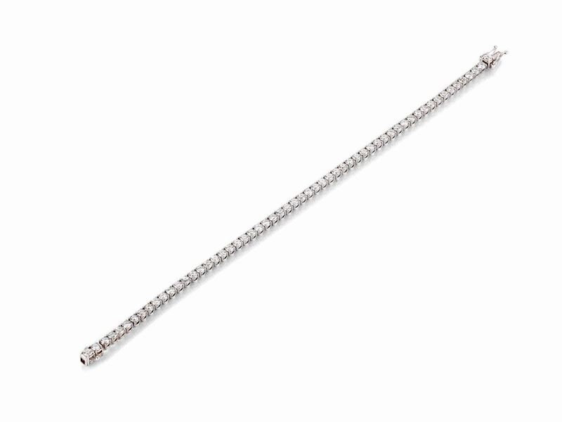 Bracciale Tennis in Oro Bianco con Diamanti