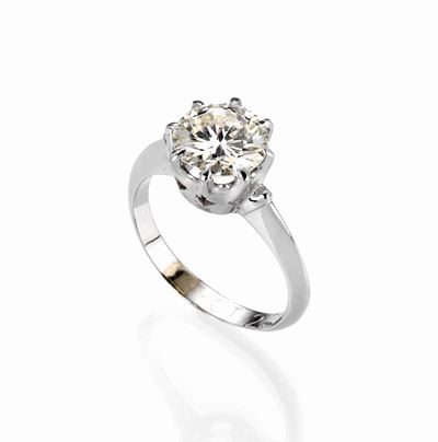 Anello in Oro Bianco con Diamante Solitario