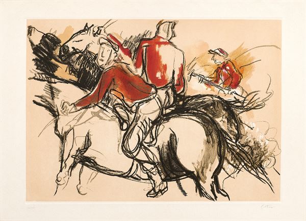 Renato Guttuso - Soldati garibaldini a cavallo