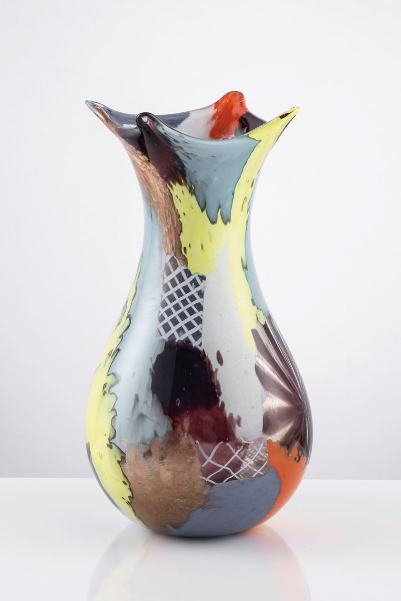 Dino Martens per Aureliano Toso "oriente" Vaso in Vetro