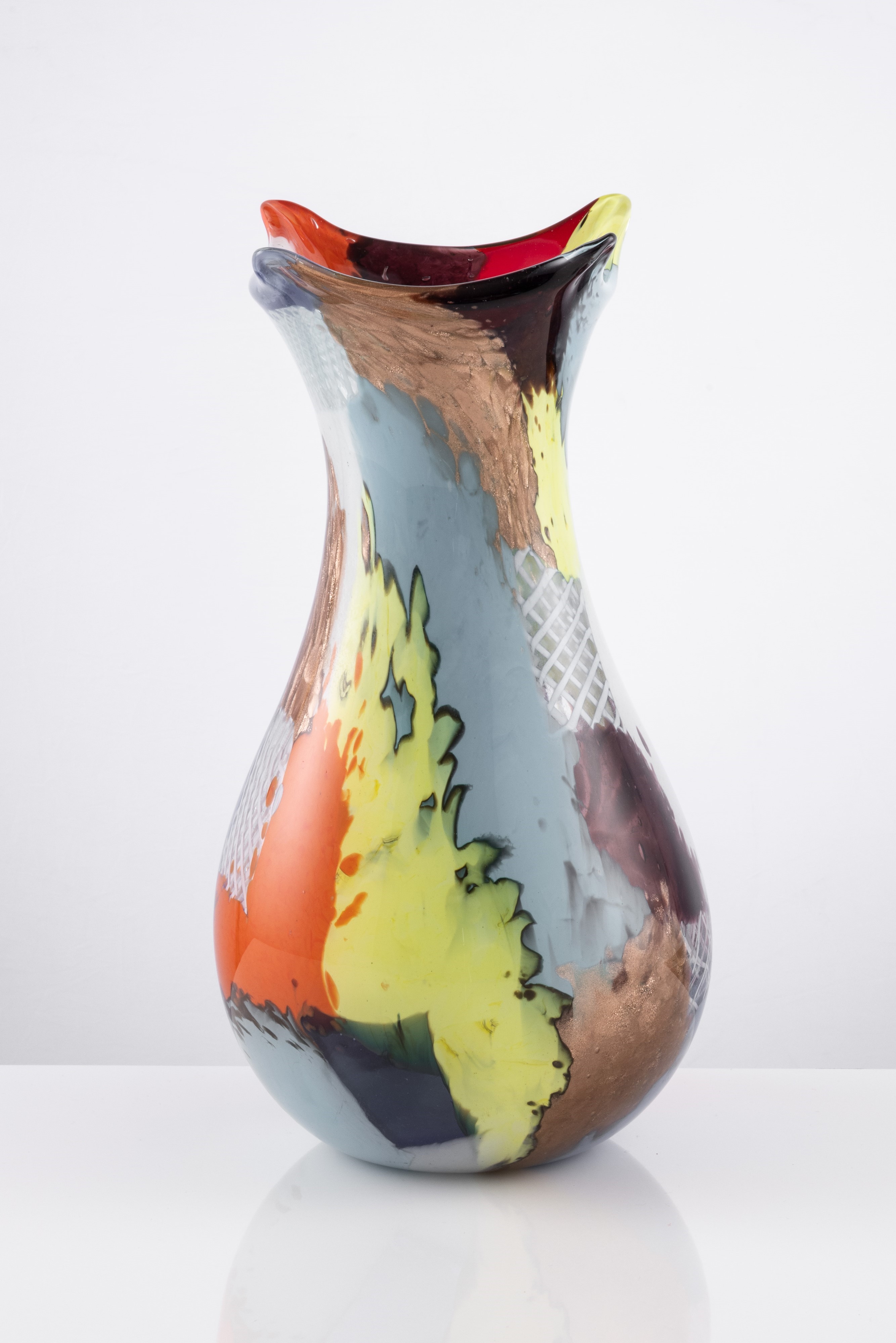 Dino Martens per Aureliano Toso "oriente" Vaso in Vetro