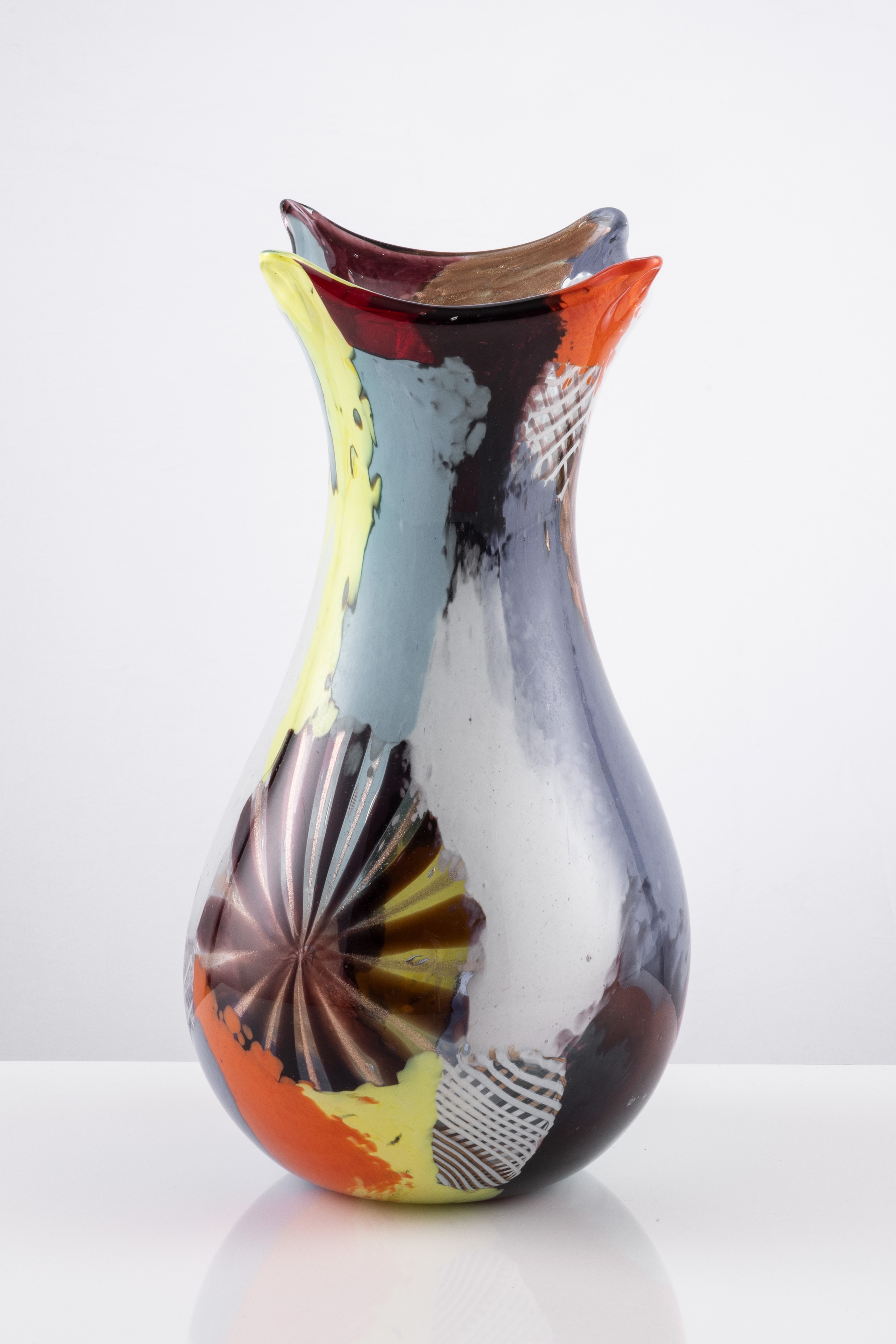 Dino Martens per Aureliano Toso "oriente" Vaso in Vetro
