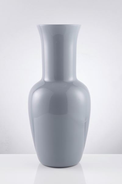 Vaso in Vetro Azzurro Opaco Venini