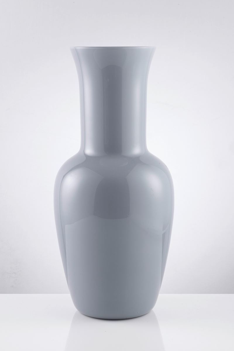 Vaso in Vetro Azzurro Opaco Venini
