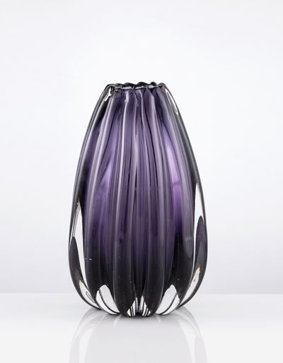 Vaso Murano in Vetro Sommerso Ametista