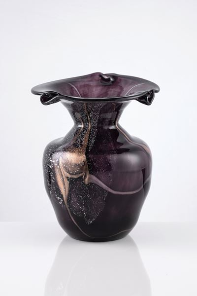 Vaso in Vetro Soffiato Viola