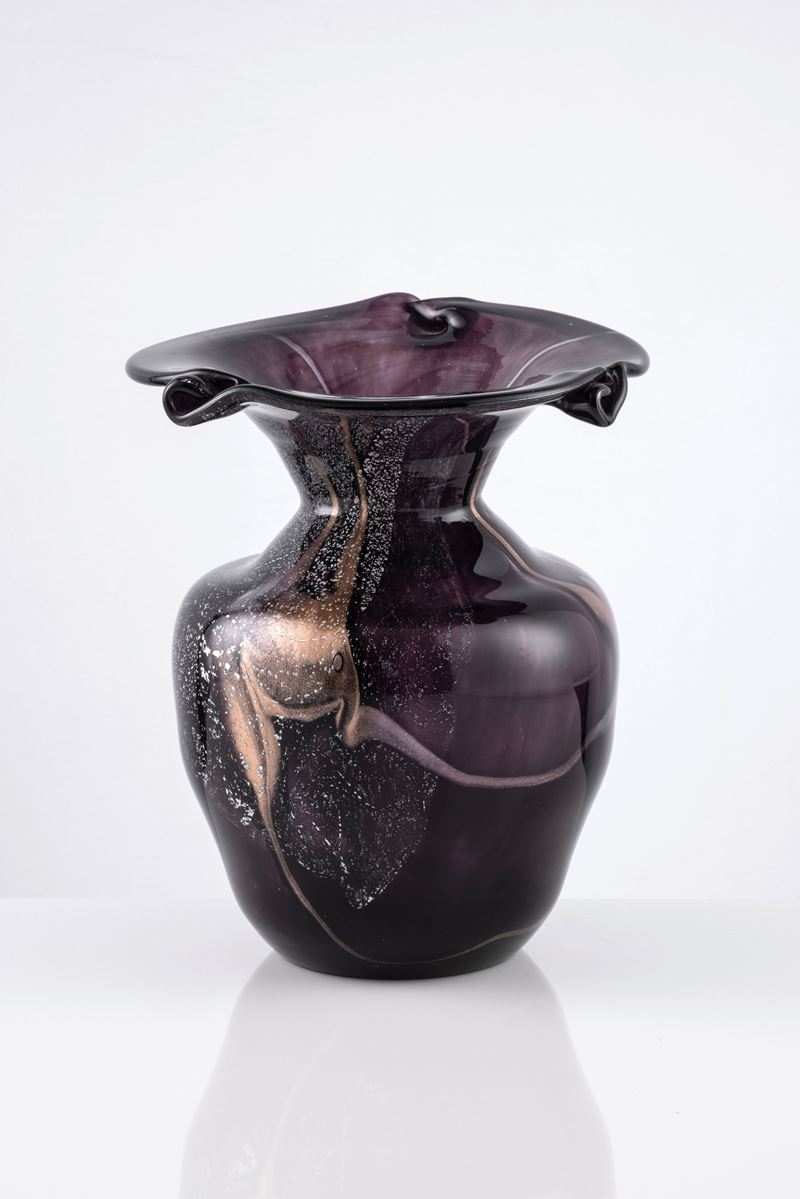 Vaso in Vetro Soffiato Viola