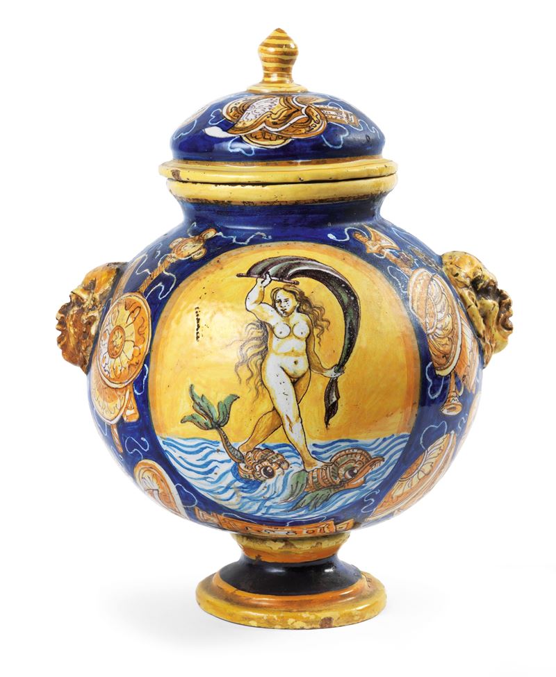 Vaso da Farmacia in Maiolica Policroma
