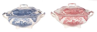 Coppia di Zuppiere Ovoidali in Ceramica
