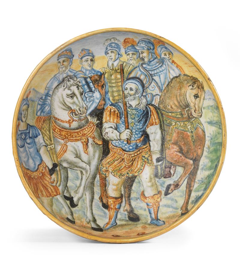 Coppa Istoriata in Maiolica Policroma