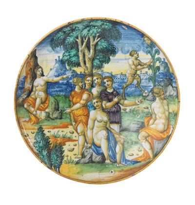 Crespina Istoriata in Maiolica Policroma