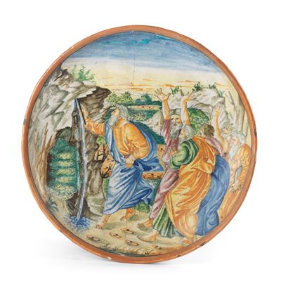 Piatto Fondo Istoriato in Maiolica Policroma