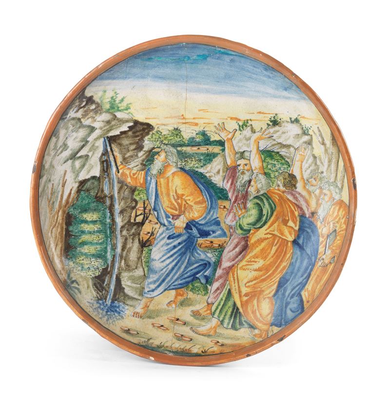 Piatto Fondo Istoriato in Maiolica Policroma