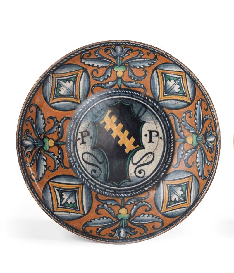 Due Coppe in Maiolica Policroma