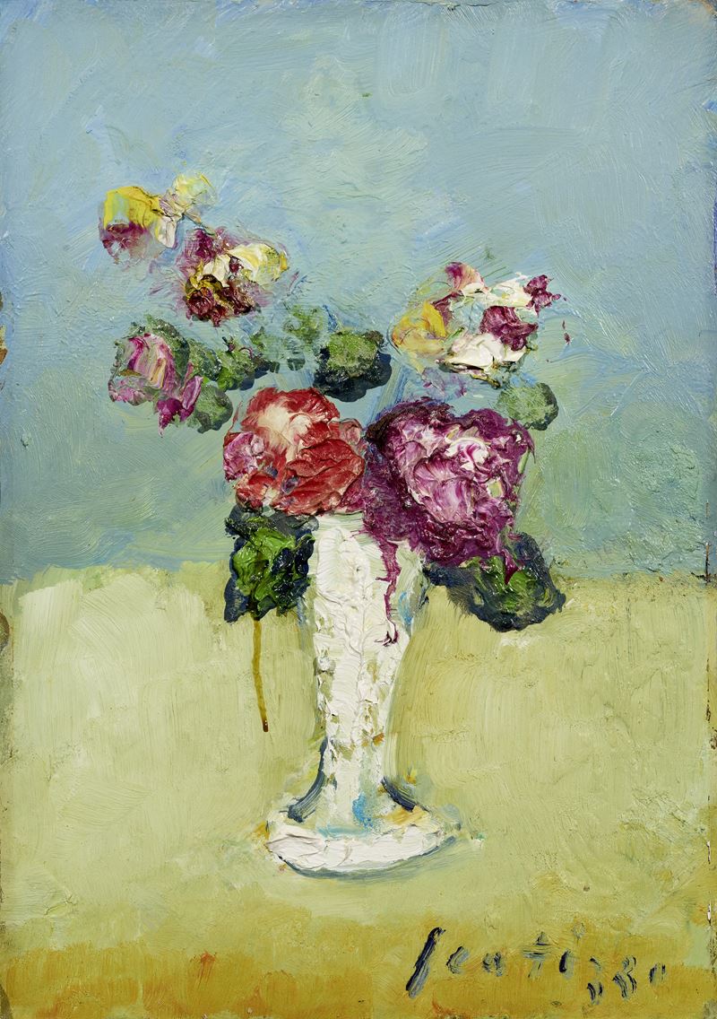 Sergio Scatizzi - Fiori - Olio su faesite