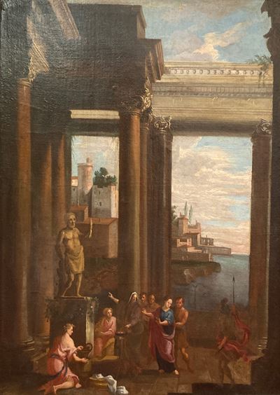 Scena di Culto Antico con Architettura