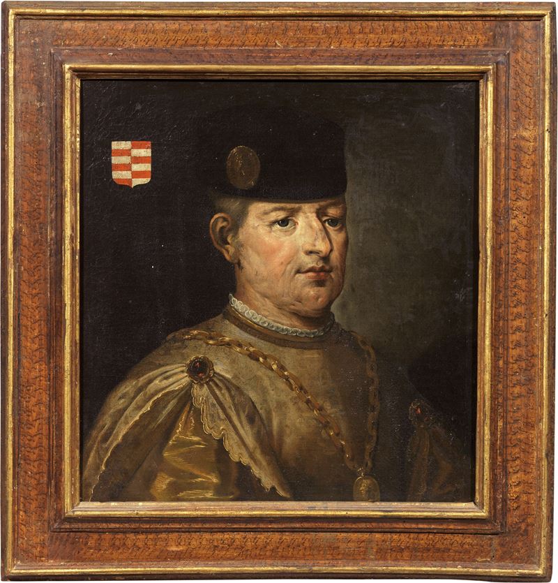 Scuola Veneta del XVII Secolo - Ritratto di Nobile con Berretto