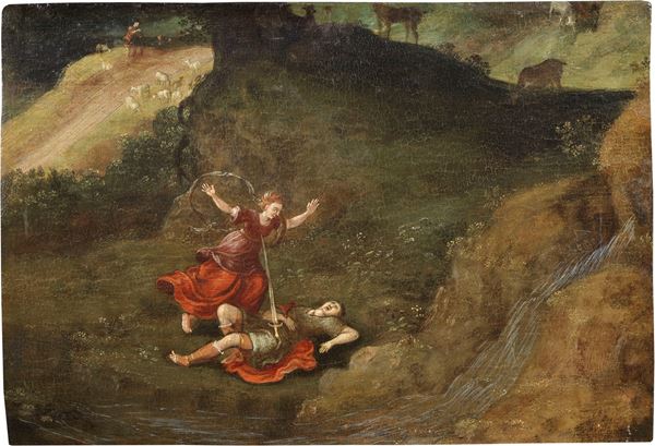 Scuola emiliana del XVII secolo - Piramo e Tisbe