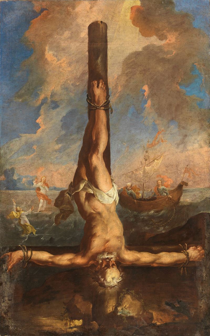 Scuola Emiliana del XVII Secolo - Crocifissione di San Pietro