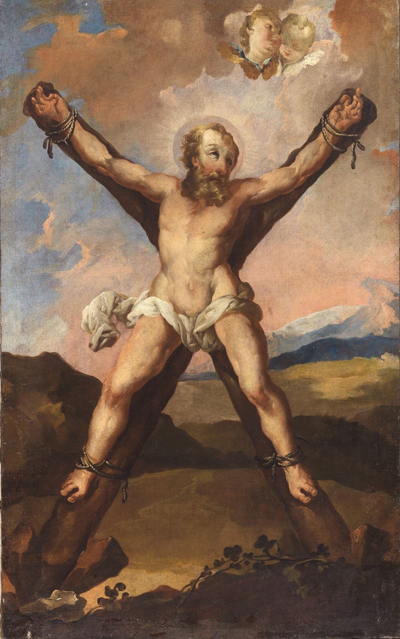 Scuola Emiliana del XVII Secolo - Crocifissione di Sant'andrea
