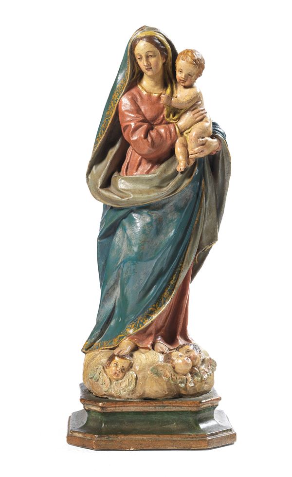 Ignoto scultore di scuola emiliana del XVIII secolo - Madonna col Bambino