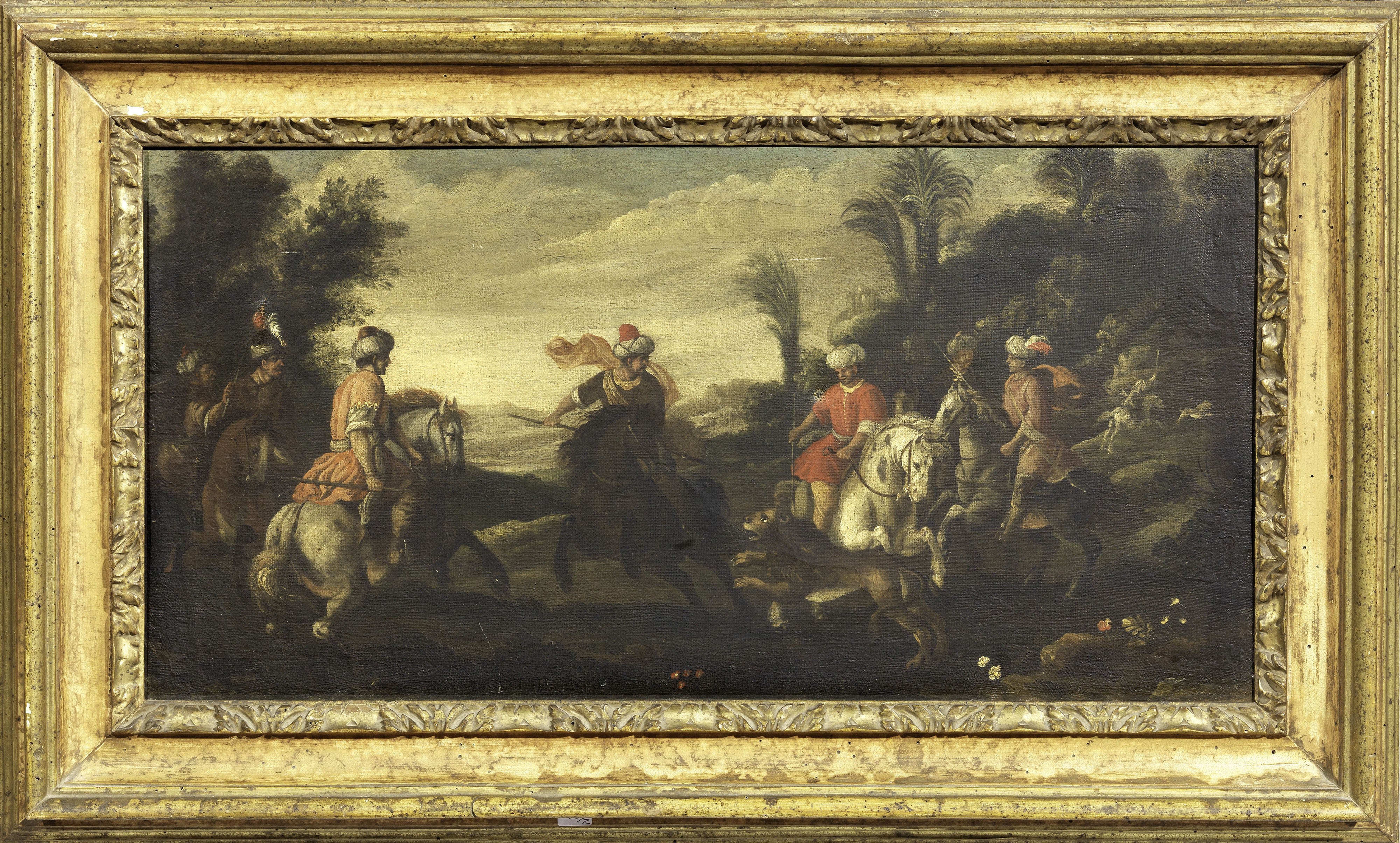«Scena di caccia allo struzzo in costume alla turca» e «Scena di caccia al leone in costume alla ...