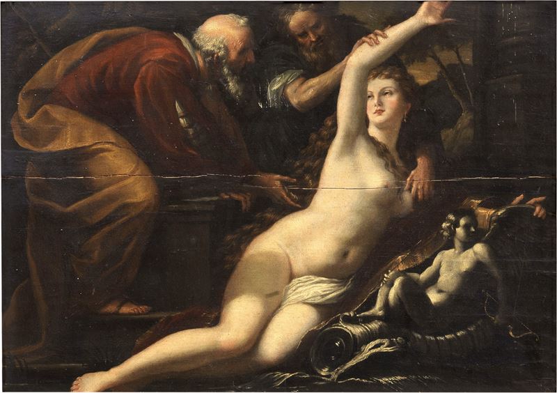 Scuola Fiamminga Inizio XVIII Secolo - Susanna e i Vecchioni