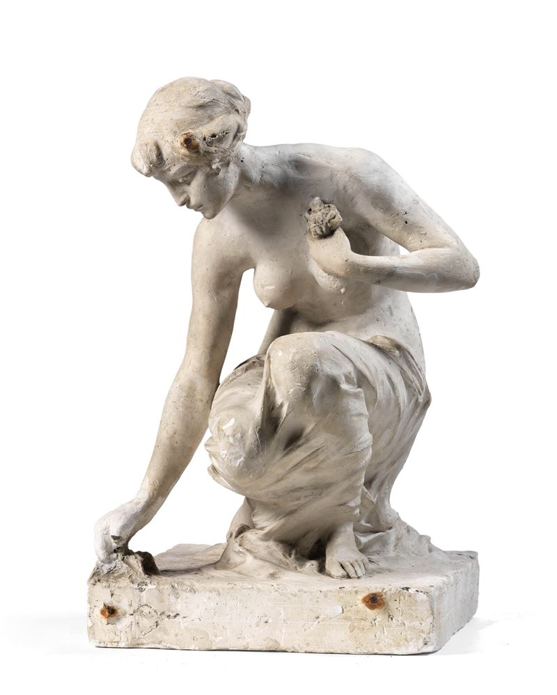 Ignoto Scultore del XX Secolo - Figura Femminile Accovacciata