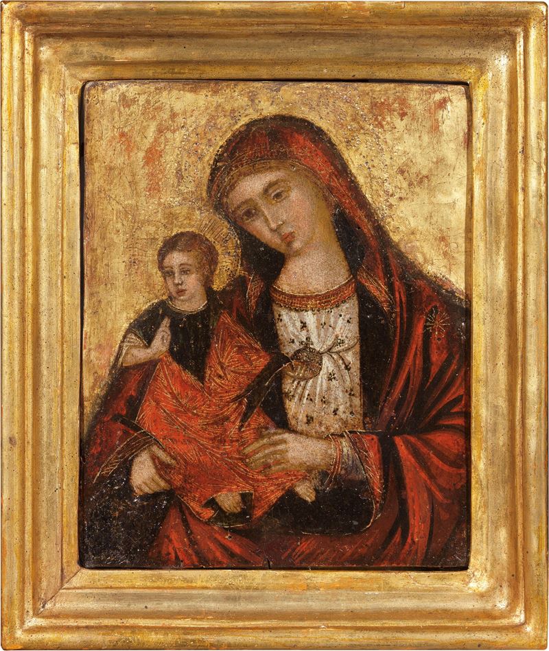 Scuola Veneto-dalmata del XVI Secolo - Madonna Col Bambino