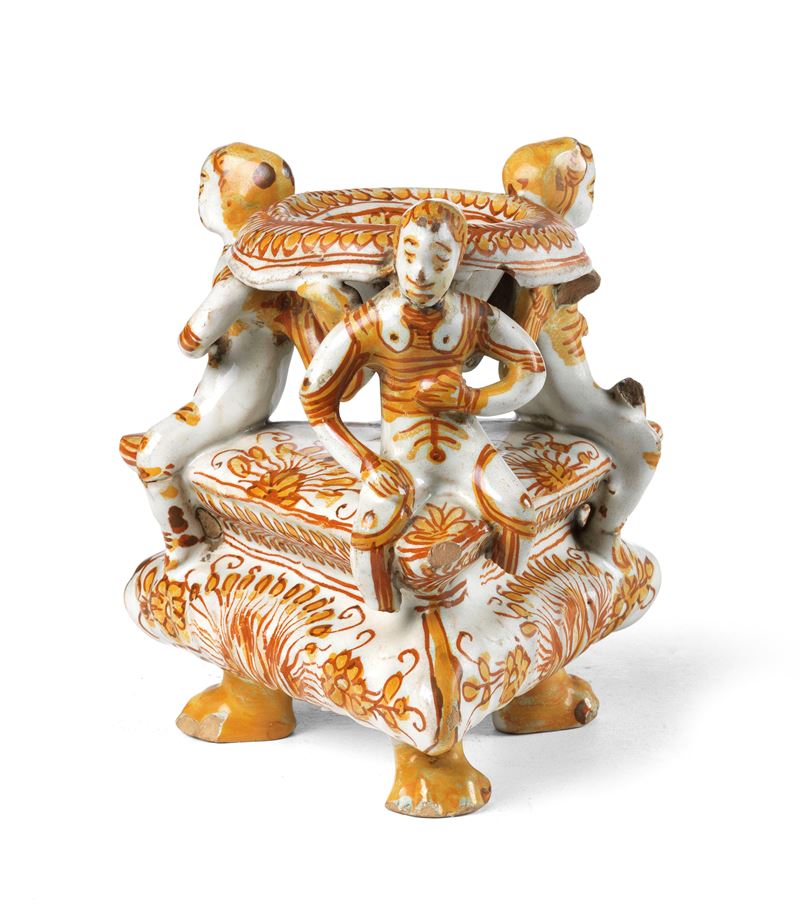 Saliera in Maiolica Policroma