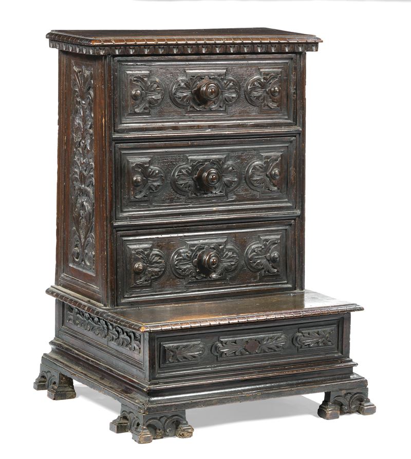 Inginocchiatoio in legno di noce