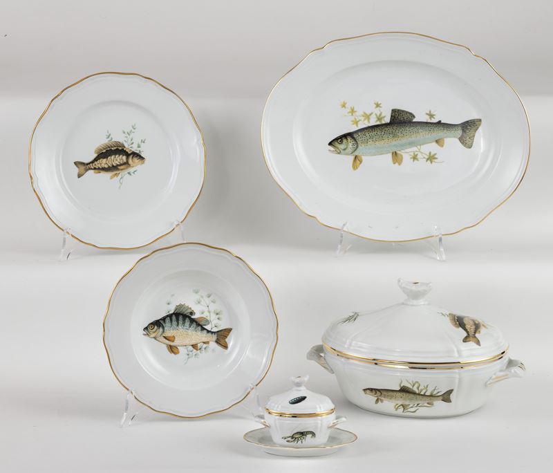 Servizio da Tavola in Porcellana Richard Ginori 'pesci'