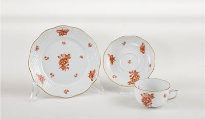 Set da Tè in Porcellana Herend "apponyi Orange"