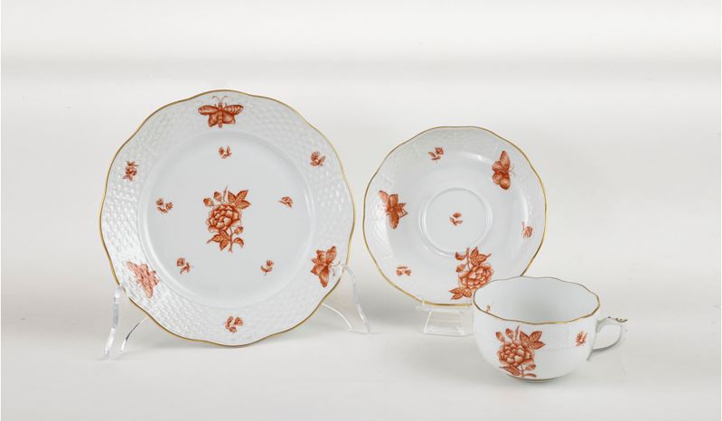 Set da Tè in Porcellana Herend "apponyi Orange"