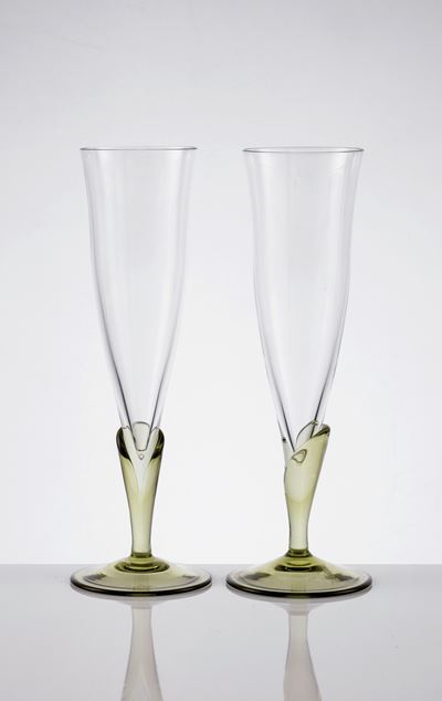 Sei Flûte in Vetro Rosenthal Studio-line 'papyrus'