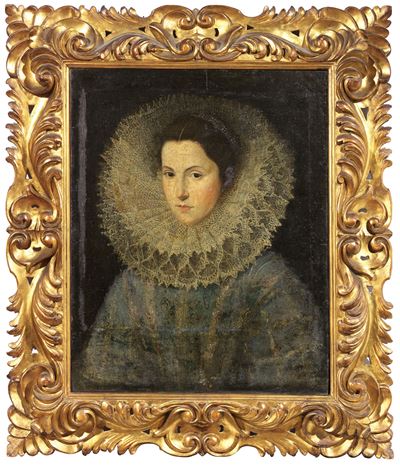 Ritratto di Dama con Sontuosa Gorgiera a Dentelle