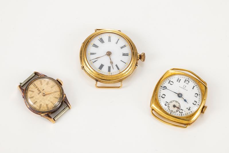 Tre Orologi con Cassa in Oro