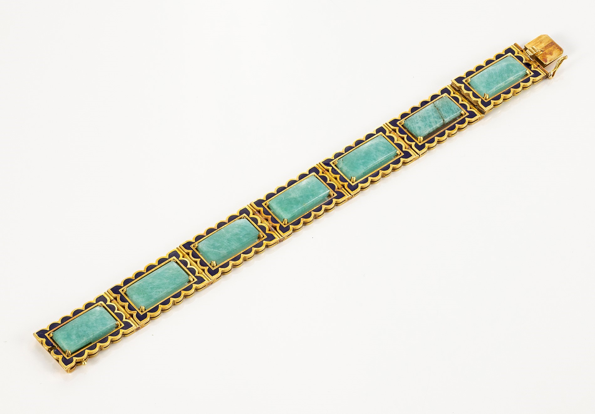 Bracciale a Maglie in Oro Giallo con Giadaite